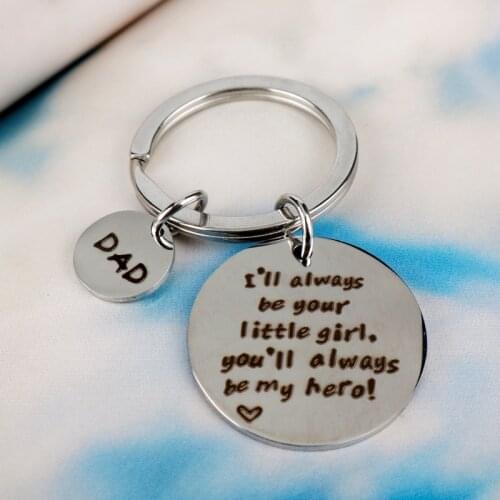 Dongsheng I'll always be your little girl you will always be my hero! DAD Keychain Father And Daughter Jewelry Gift For Your Dad