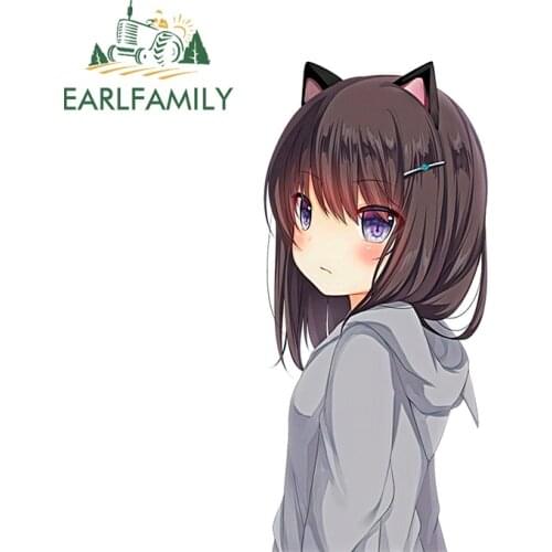 EARLFAMILY 13cm x 12cm for Hoodie Nekomim Car Sticker Auto Bumper Window Stickers Fashion Motorcycle Helmet Waterproof Decal