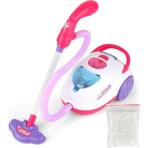 Electronic Vacuum Cleaner Toy for Kids Housekeeping Cleaning Trolley Set Mini Clean Up Cart Pretend Play Toy Gifts for Children