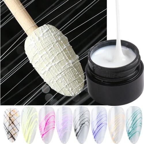 6ml Gel Spider Web Nail Polish Point to Line Drawing Gel Painting DIY Creative Silk Gel Manicure Design Elastic Lacquer LA1615