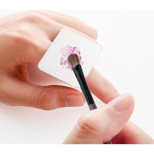 Finger Ring Color Palette with 1pcs Eyeshadow Brush for Salon Manicure Cosmetic Make up Cream Foundation Mixing Tools hot sale