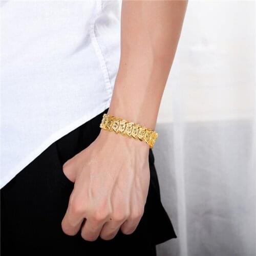 21CM Korean Fashion YSM B407 Jewelry 2021 Trend Copper Alloy 24K Gold Men Bracelet Holiday Gift Ornaments