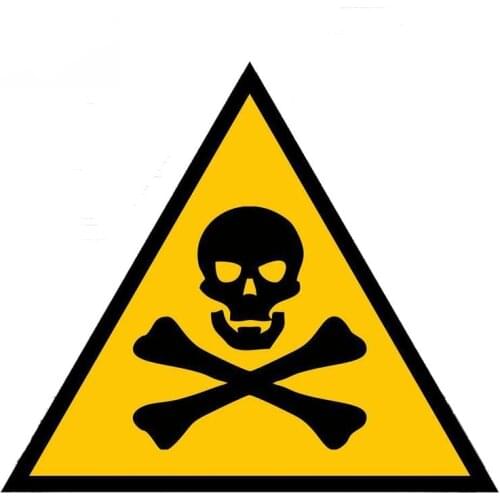 Creative Skull Warning Danger Car Sticker Waterproof Sunscreen Automobile Accessories for Door Glass PVC,16cm*14cm