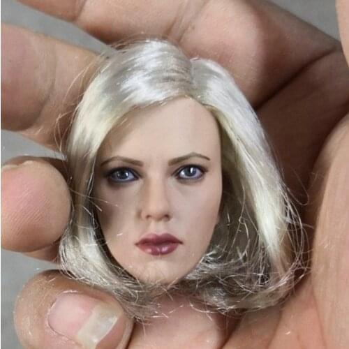 1:6 scale doll head sculpt model black widow scarlett haired female girl woman toy figure for 12'' body figure collection