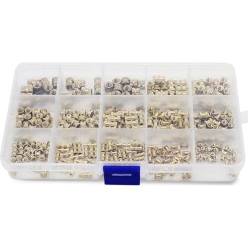Brass Hot-Melt Insert Nuts Thermoformed Copper Thread Insert Nuts Knurled Injection Brass Nuts M2 M3 M4 M5 330Pcs