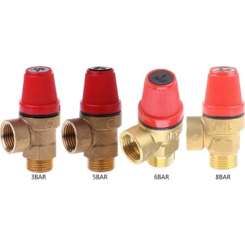 Brass Safety Valve Drain Relief Swithch For Solar Water Heater Inner&Outer Wire 3 Bar, 5 Bar, 6 Bar, 8 Bar