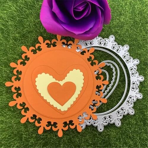 Round heart background Metal Cutting Dies Stencils For DIY Scrapbooking Decorative Embossing Handcraft Die Cutting Template