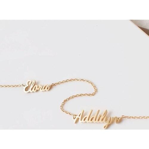 Custom name bracelet fashion stainless steel personality ladies bracelet custom cursive font bracelet jewelry