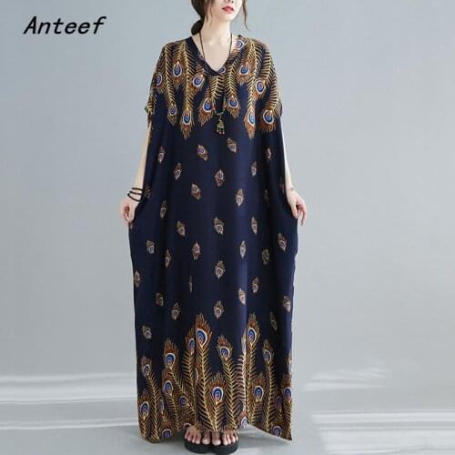 Short sleeve cotton satin vintage floral dresses for women casual loose maxi long summer beach dress elegant clothes 2021