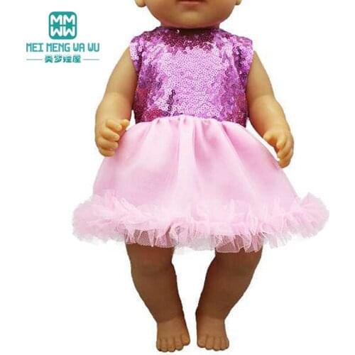 Fits 43-45cm Baby Toy New Born Doll and American Doll Fashion Sequined skirts, jackets, sweaters