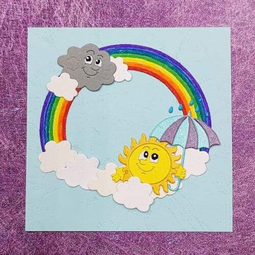 Rainbow Clouds Metal Cutting Dies Stencil Scrapbooking DIY Album Stamp Paper Card Mold Embossing Decoration M17 21 Dropship