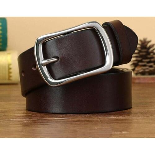 Personalized Fashion Business Belt Mens Leather Top Layer Pure Cowhide Pin Buckle Casual Wild Youth Jeans Belt Tide
