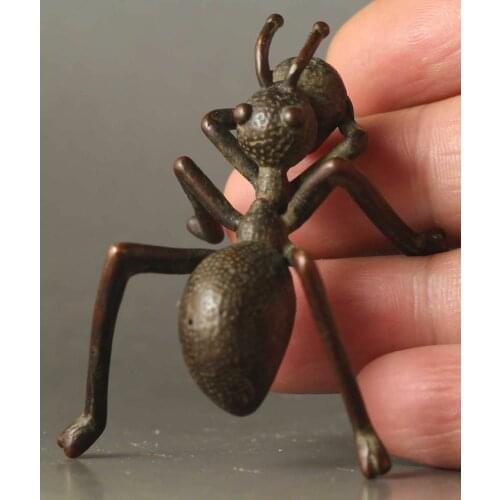 Old Chinese Bronze Copper Fengshui Wealth Animal ant Statue NR