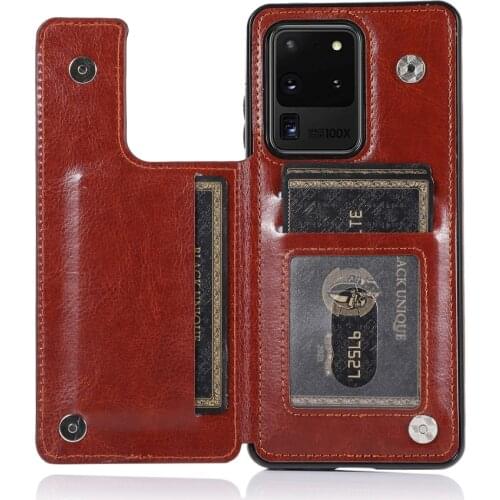 Sumkeymi Phone Case For Samsung S7 S8 S9 S10 Plus Note 8 9 10 Galaxy S20 EF S21 S21U Ultra A50S A71 5G Magnetic Business Wallet