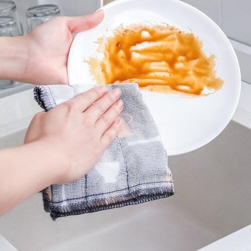 JSWORK 3Pcs Kitchen Towel Dish Cleaning Cloth Rags Scouring Pad Supplies Tools Gadgets Wipe