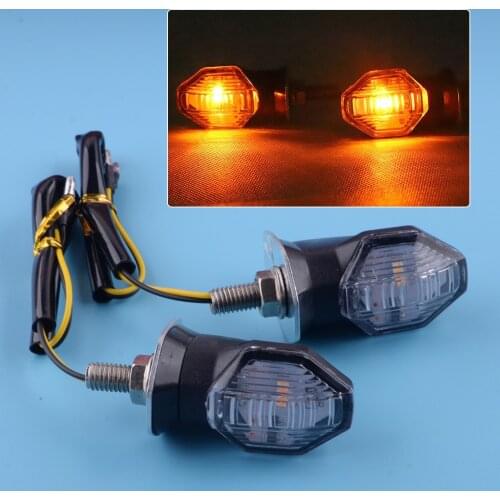 2pcs/Set 12V Amber LED Turn Signal Light Blinker Indicator Lamp for Universal Dirt Bikes Motorcycles Accessories