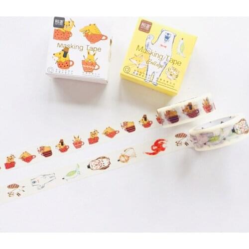 1.5cm * 5M Cute Bear Cartoon Animals Washi Paper Masking Tape DIY Decor Decoration