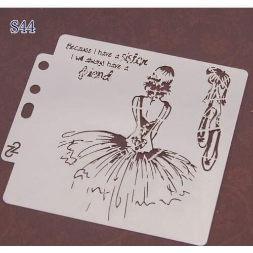 5pcs Skirt maiden Layering Stencils Drawing Color Spray stencil DIY Scrapbook photo album Decorative Embossing DIY Card Crafts