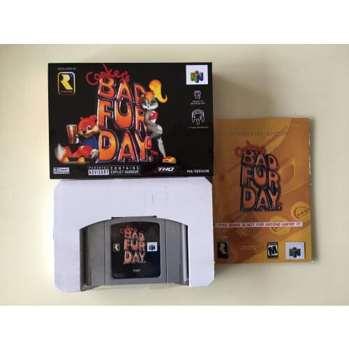 64Bit Games ** Conkers Bad Fur Day ( English PAL Version!! box+manual+cartridge )