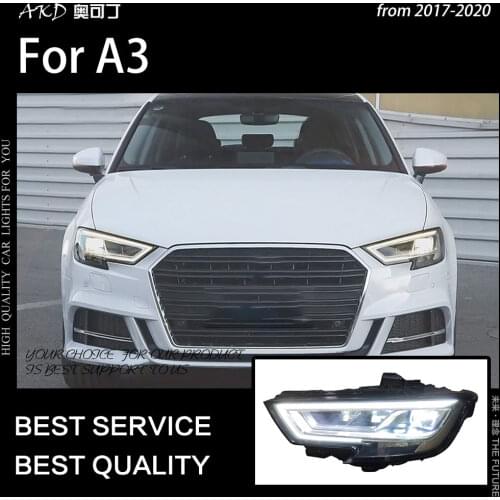 AKD Car Styling for A3 Headlights 2017-2020 Upgrade S3 All LED Headlight DRL Hid Head Lamp Angel Eye Bi Xenon Beam Accessories