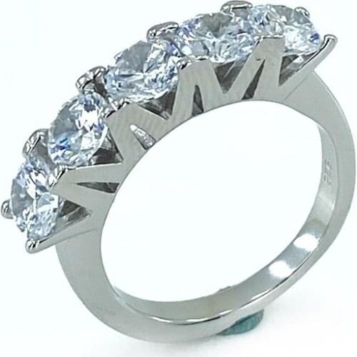 Diamond Model Swarovski Cut Zircon Dibs Silver Ring