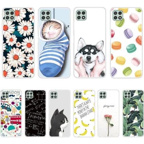 Case For Samsung Galaxy A22 5G Phone Cover Back Fitness Silicone Bumper Softness TPU With Colorful Printing