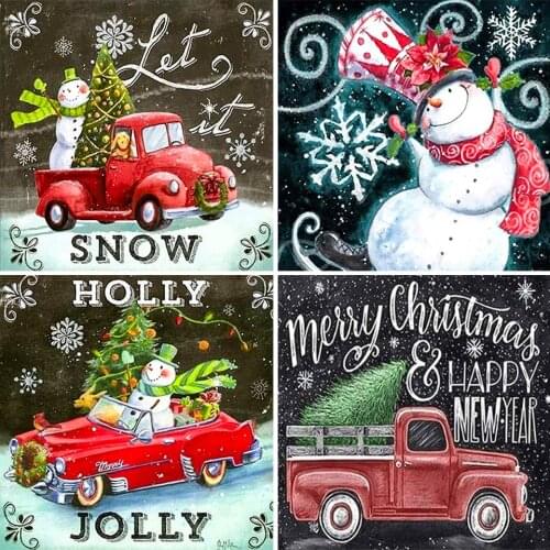 DIY 5D Diamond Painting Christmas Tree Gift Snowman Car Full Drill Embroidery Mosaic Cartoon Picture of Rhinestones Home Decor