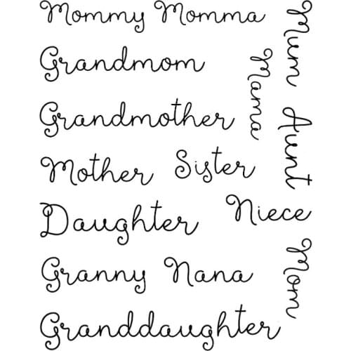 Home Calls Word Granny Sister Mommy Aunt Niece Daughter Mom Clear Stamp DIY Scrapbooking Crafts Card Photo Making New Supplies