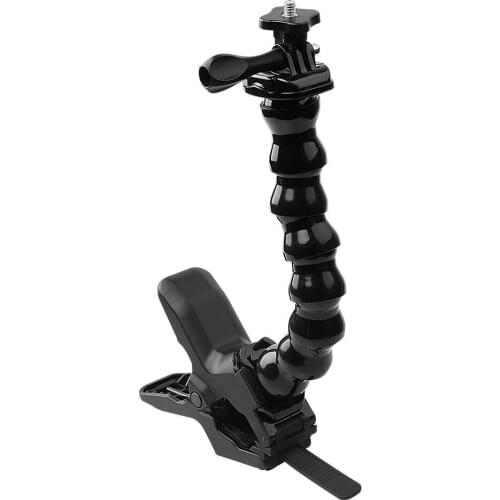 Jaws Flex Clamp Mount with Adjustable Gooseneck Compatible with Gopro Hero (2018), Fusion, Hero 7, 6, 5, 4, Session, 3+, 3, 2, 1
