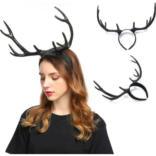 Pora Animal Horn Antelope Sheep Cosplay Headwear Antler Headband for Halloween Party Steampunk Masquerade Prop Carnival Hairband