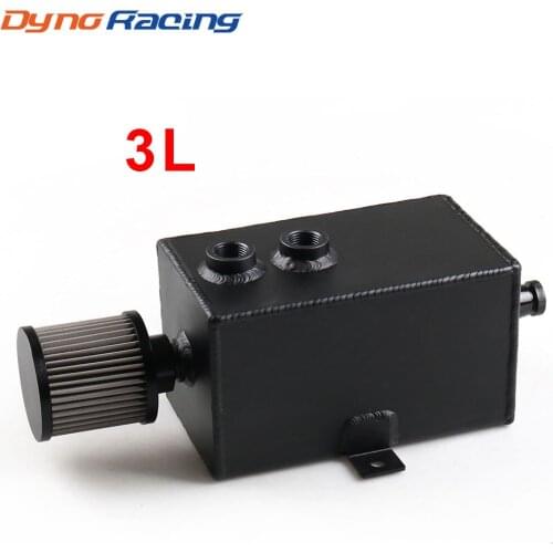 Racing 3L Aluminum Universal Oil Catch Can Tank With Breather & Drain Tap 3LT Baffled