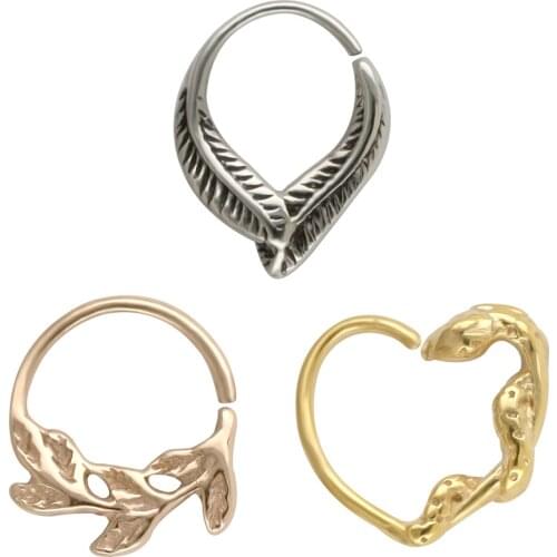 JHJT 3PCS Nose Rings Septum Piercing 316L Steel Nose Hoops for Body Nose Piercing