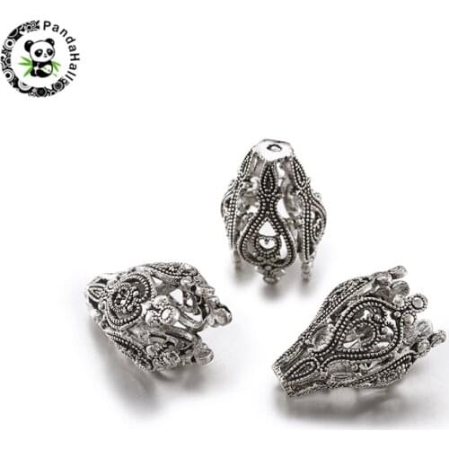 10pcs Brass 5-Petal Flower Bead Caps End Cap for Jewelry Making DIY Bracelet Accessories Finding 20x15mm Hole: 1.5mm