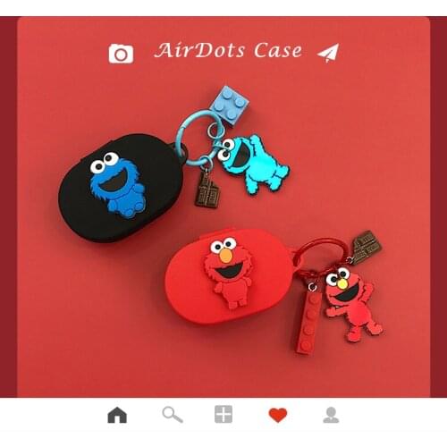 Cute Earphone Case For Xiaomi Redmi Airdots Silicone Bluetooth Earphone Cover With Key Ring For Redmi Airdots Case