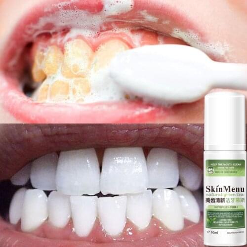 Fresh Breath Tooth Whitening Cleansing Mousse Remove Oral Odor Plaque Stains Bubble toothpaste Dental Care Foam Mouthwash 60ml