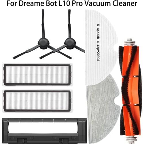 Dreame Bot L10 Pro Robot Vacuum Cleaner Spare Parts Pack Kits Side Roller HEPA Filter Main brush Mop Cloths Dry Wet Mopping