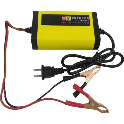 Full Automatic Car Motorcycle Battery Charger 12V 2A Smart 3 Stages Lead Acid AGM GEL Intelligent LCD Display