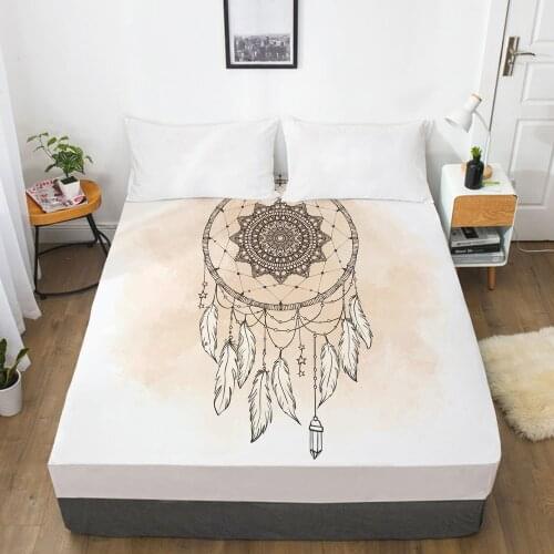 Customize Fitted Sheets Mattress Cover With Elastic Band 3D Bedsheet Linens 90x200 160x200 Bed Sheet Bedding Dreamcatcher