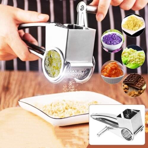 Manual Rotary Cheese Grater Stainless Steel Kitchen Food Chopper Slicer Tool