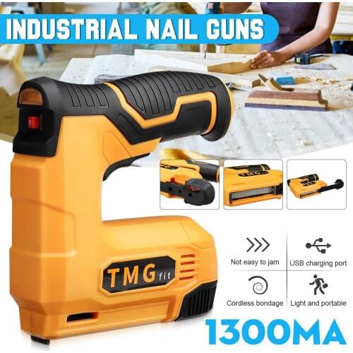 Heavy Duty Cordless Staple Gun Furniture Electric Tacker Stapler Power Tool Nail Gun With 1000 Staples Nailer for DIY Home Decor