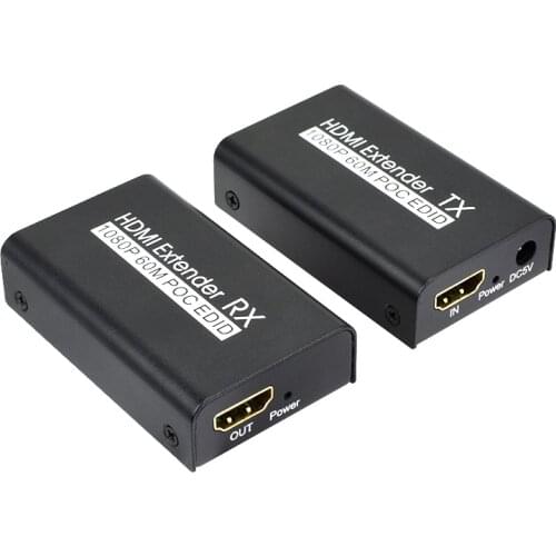 HDMI Extender 60M 1080p 3D HDMI Signal network extender Transmitter Receiver over cat5 cat6 RJ45 Ethernet Converter