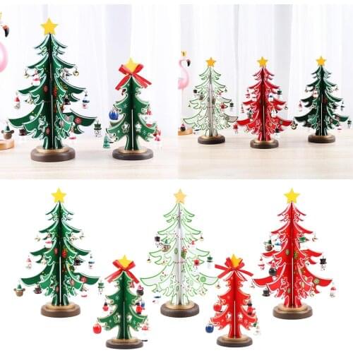 Christmas Tree Ornament Statue Tabletop DIY Xmas Bedroom Decoration Gift