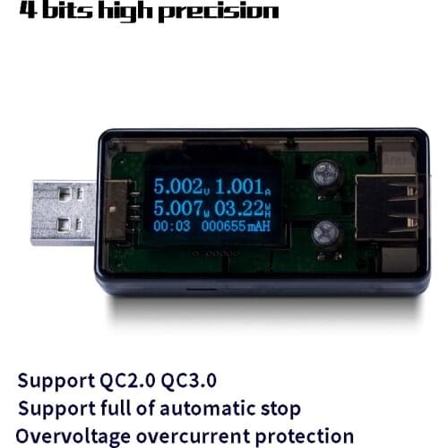 GWUNW BY56U 4 bit USB tester voltmeter amperimetro Voltage ammeter current detector power charger capacity indicator