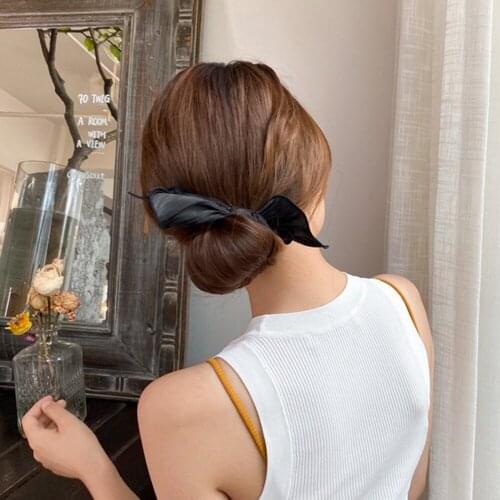 New Korea Temperament Satin Ball Head Hair Device Simple Bow Hair Curler Velvet Lazy Braided Hair Style Artifact Hair Bun Maker