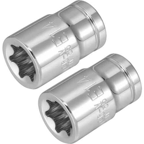 Uxcell 2Pcs 3/8-inch Drive E14 External Torx Shallow Socket, Cr-V Steel