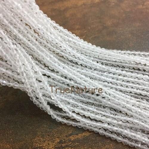 High Quality Crystal Quartzs Tiny Beads Accessories Full Strands Faceted Clear Crystal Round Loose Beads In 3 mm PM5925