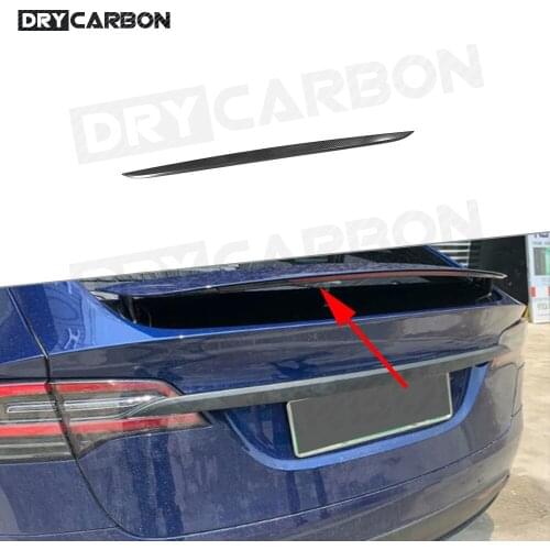 Carbon Fiber Rear Trunk Spoiler for Tesla Model X SUV 2020 Rear Trunk Lip Wing Spoiler Car Styling ABS Carbon Look