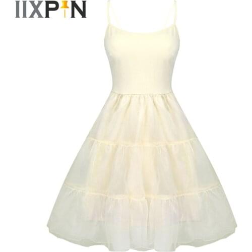 Women’s 1950s Rockbilly Dress Spaghetti Strap Tutu Crinoline Underskirts Bridal Dresses Wedding Full Slip Petticoats Underdress