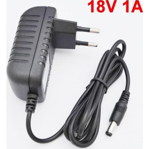 1PCS 18V 1A High quality IC solutions AC 100V-240V Converter Adapter DC 18V 1A 1000mA Power Supply EU Plug 5.5mm x 2.1-2.5mm