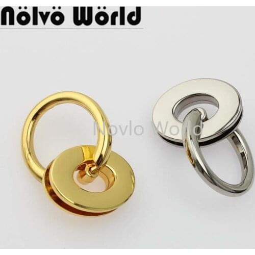 10-50pcs 3 colors Oval screw grommet plus detachable U ring for purse bag handle,repair handbag strap connector